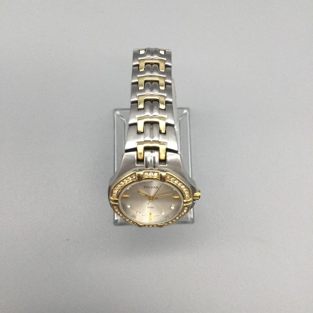Pulsar Womens Watch 26mm Two Tone Silver Gold VX51-X416 50M New Battery 6